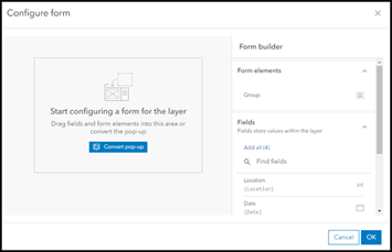 The Configure form window