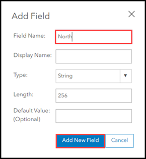 Naming the new field in the Add Field window