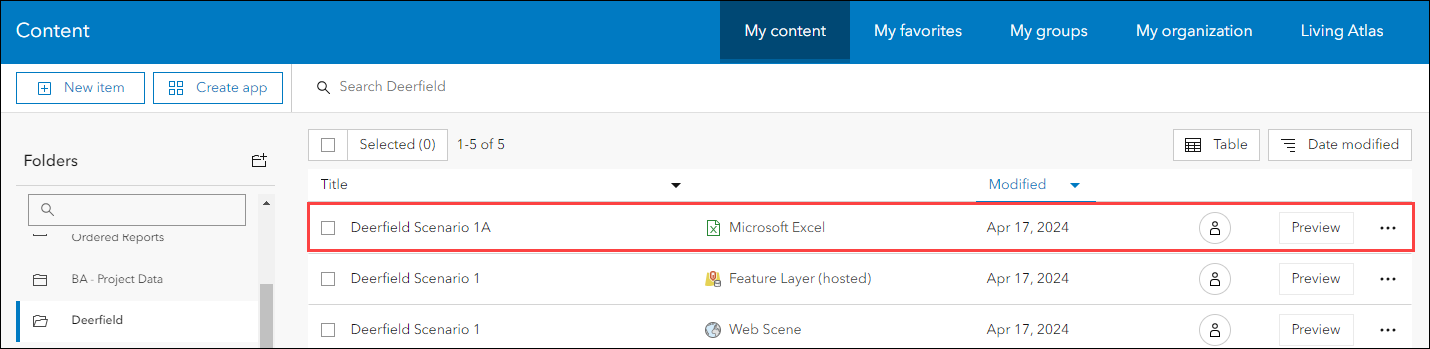 The Microsoft Excel file exported from the hosted feature layer