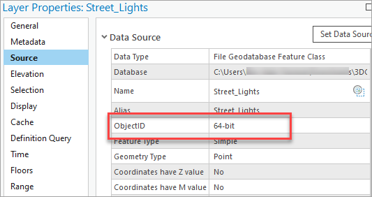 A 64-bit object ID values in the Layer Properties window