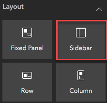 The Sidebar widget in the Layout group
