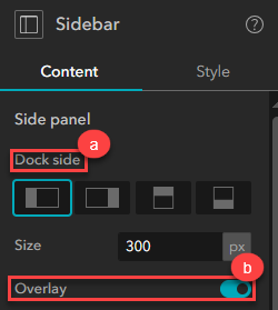 The Sidebar setting panel