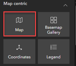 The Map widget in the Map centric group