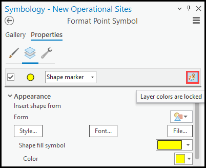 Image of the locked color symbol