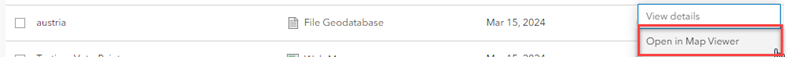 The Open in Map Viewer option