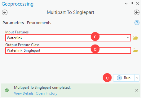 The Multipart To Singlepart pane