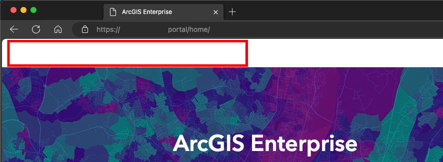 Figure 2- ArcGIS Enterprise global navigation bar, which will be missing in impacted versions with the Google Chrome and Microsoft Edge 127 updates.