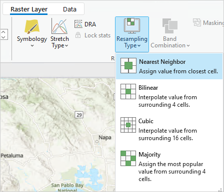 The ribbon in ArcGIS Pro.