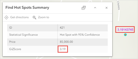 The configured number of decimal places in the pop-up and the label displaying the full precision.