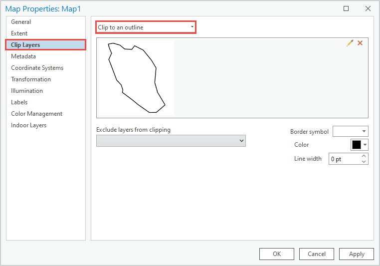 Clipping an outline to the map frame