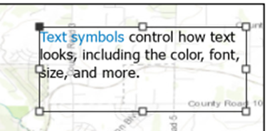 A text element containing both text and a hyperlink in an ArcGIS Pro layout